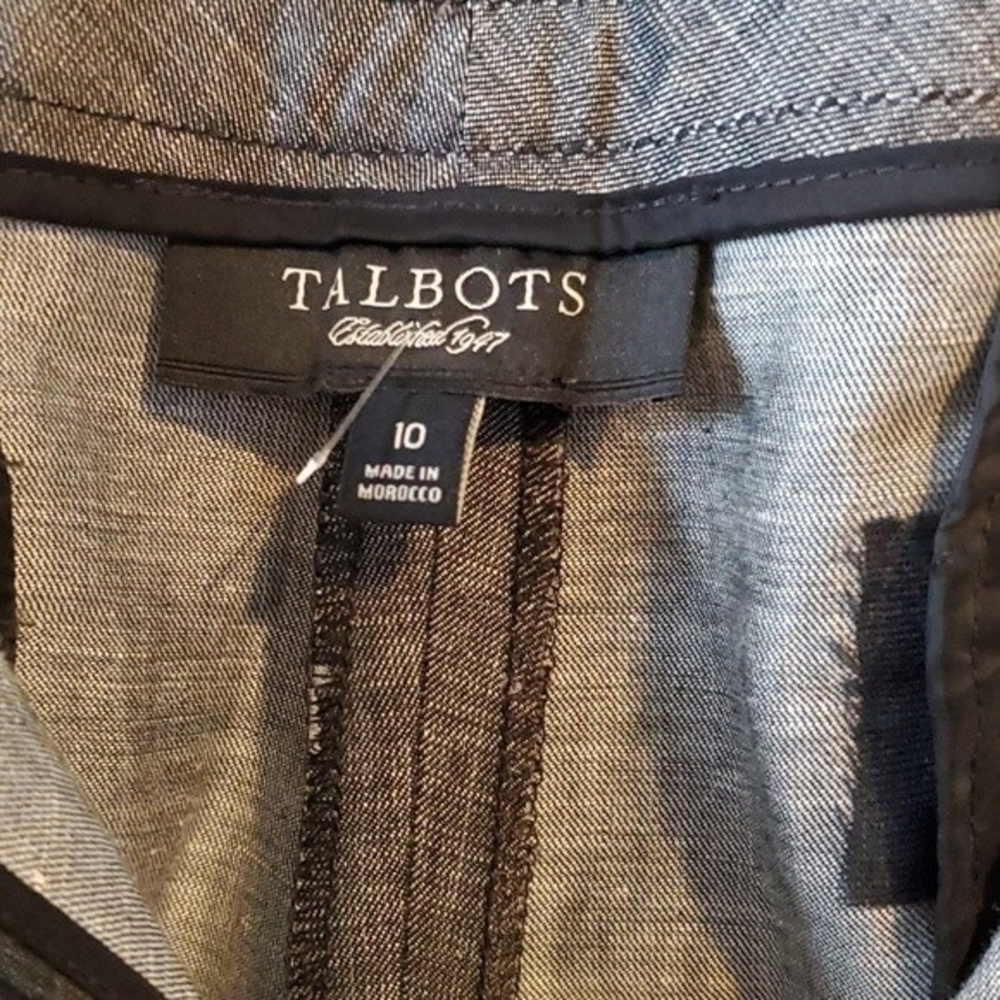 TALBOTS LINEN DRAWSTRING WIDE STRAIGHT LEG GRAY PANTS SIZE 10 BEACHY HIGH WAIST - Picture 6 of 11